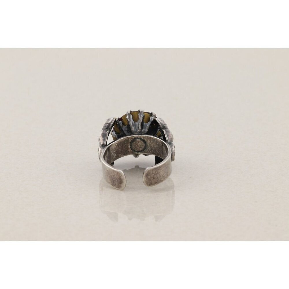 Sterling Silver Vintage Purple Cubic Zirconia Bow on Sides Ring Size 7 1/2 Adjus - Picture 5 of 9